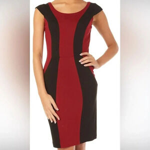XOXO Junior Burgundy/Black  Dublin Cap-Sleeve Sheath Dress